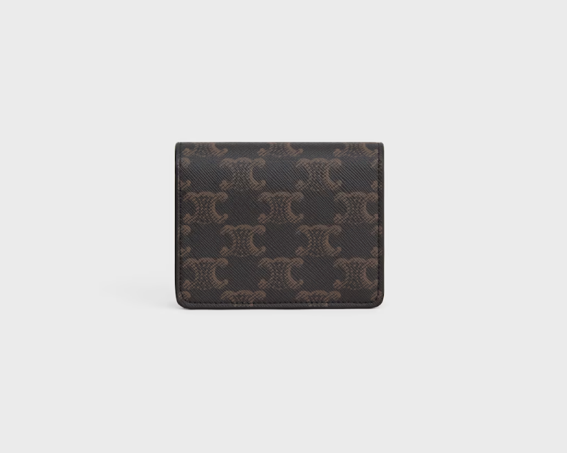 Business Card Holder Triomphe in Triomphe Canvas and Lambskin