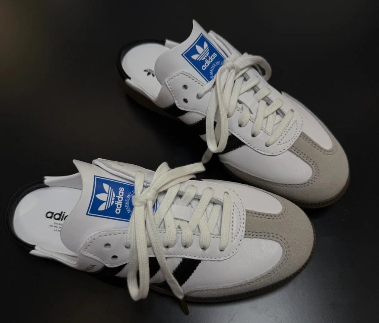 Samba Mule Woven Crew White