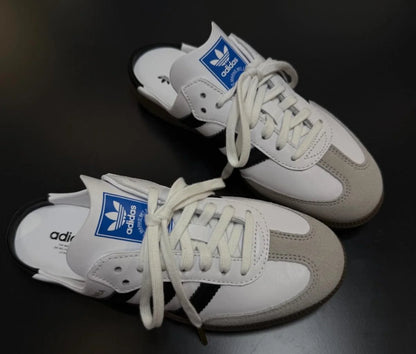 Samba Mule Woven Crew White