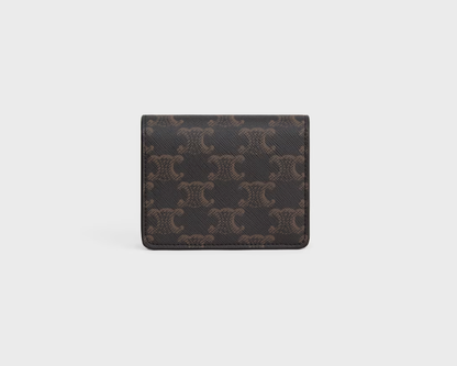 Business Card Holder Triomphe in Triomphe Canvas and Lambskin